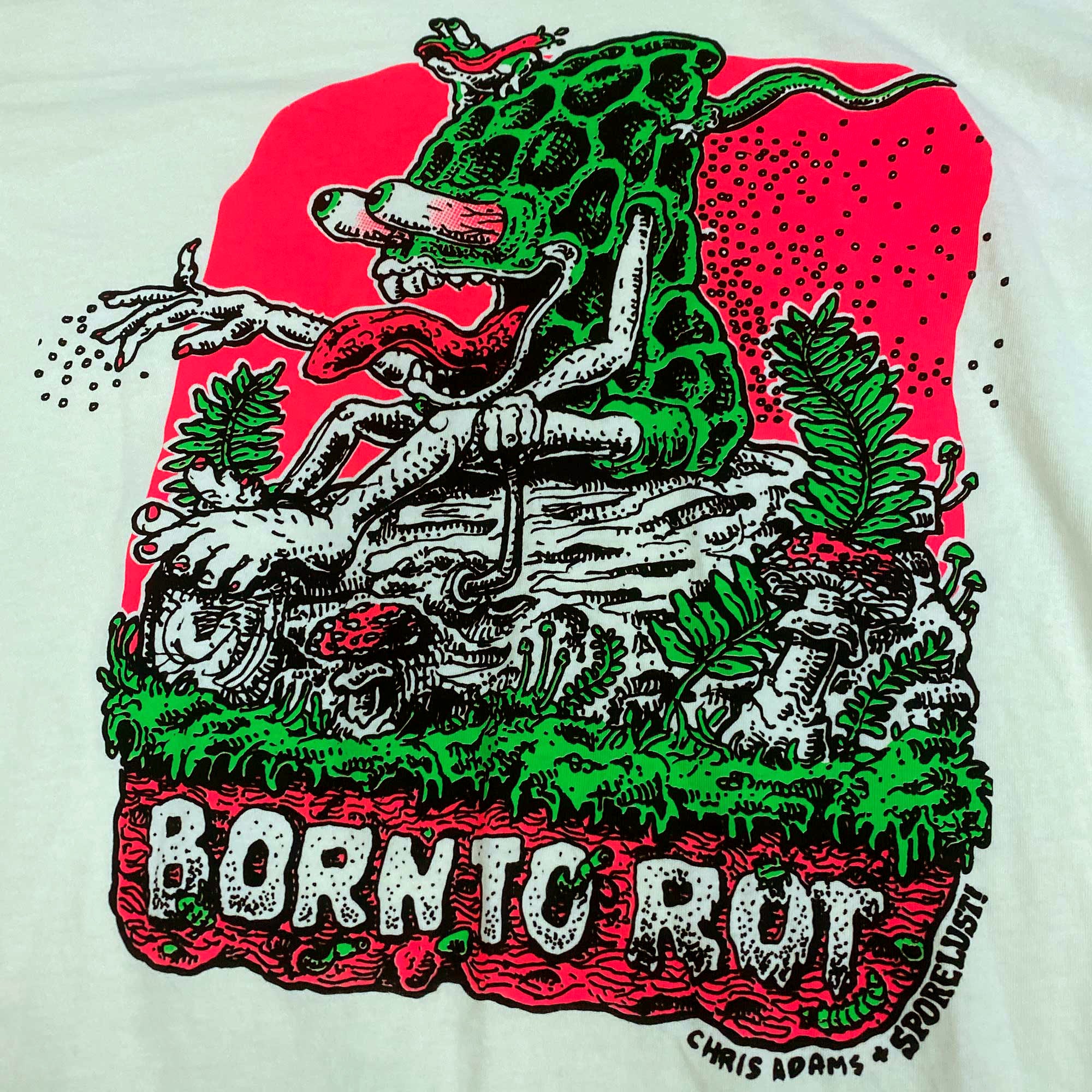 Born to Rot Super Tee, Neon & Cream Organic Cotton