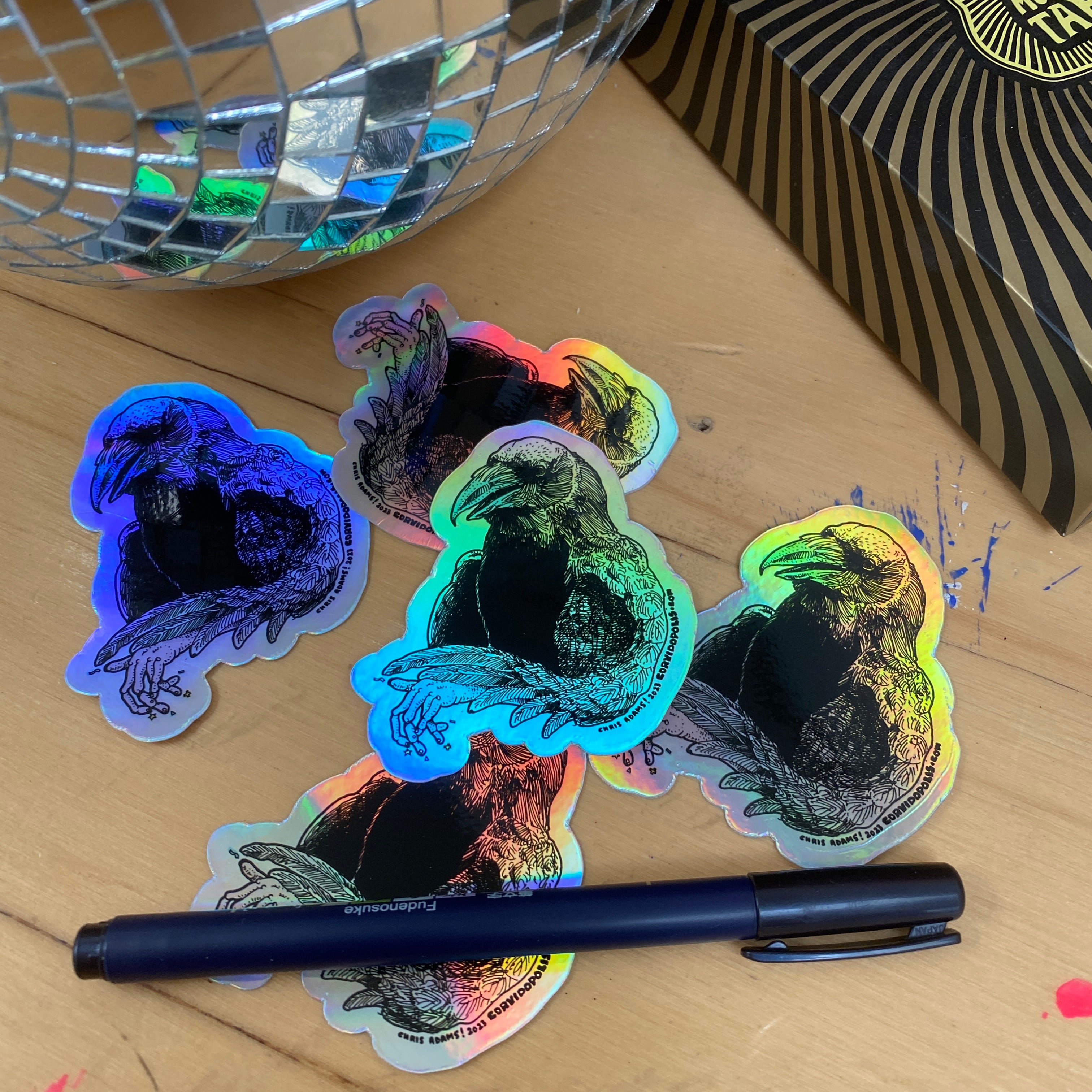 Twiddler Raven Sticker, Holo Small