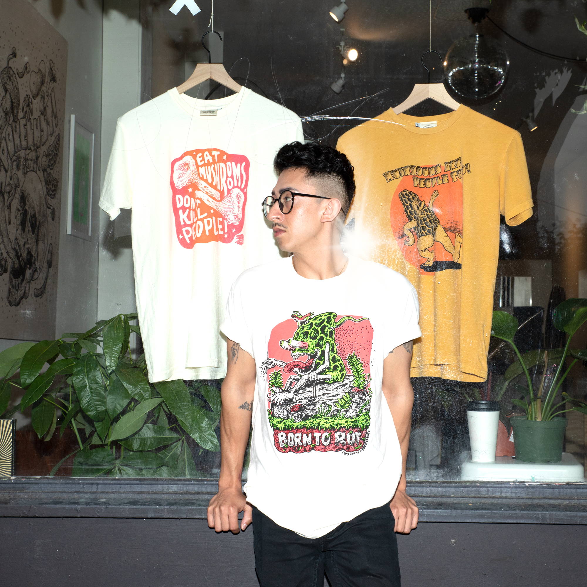 Born to Rot Super Tee, Neon & Cream Organic Cotton