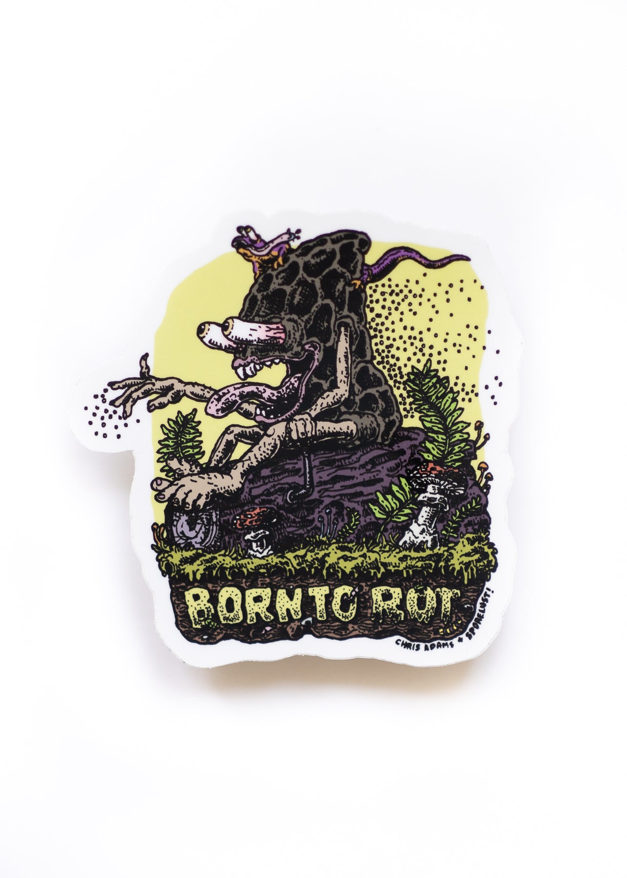 Born To Rot Mushroom Sticker