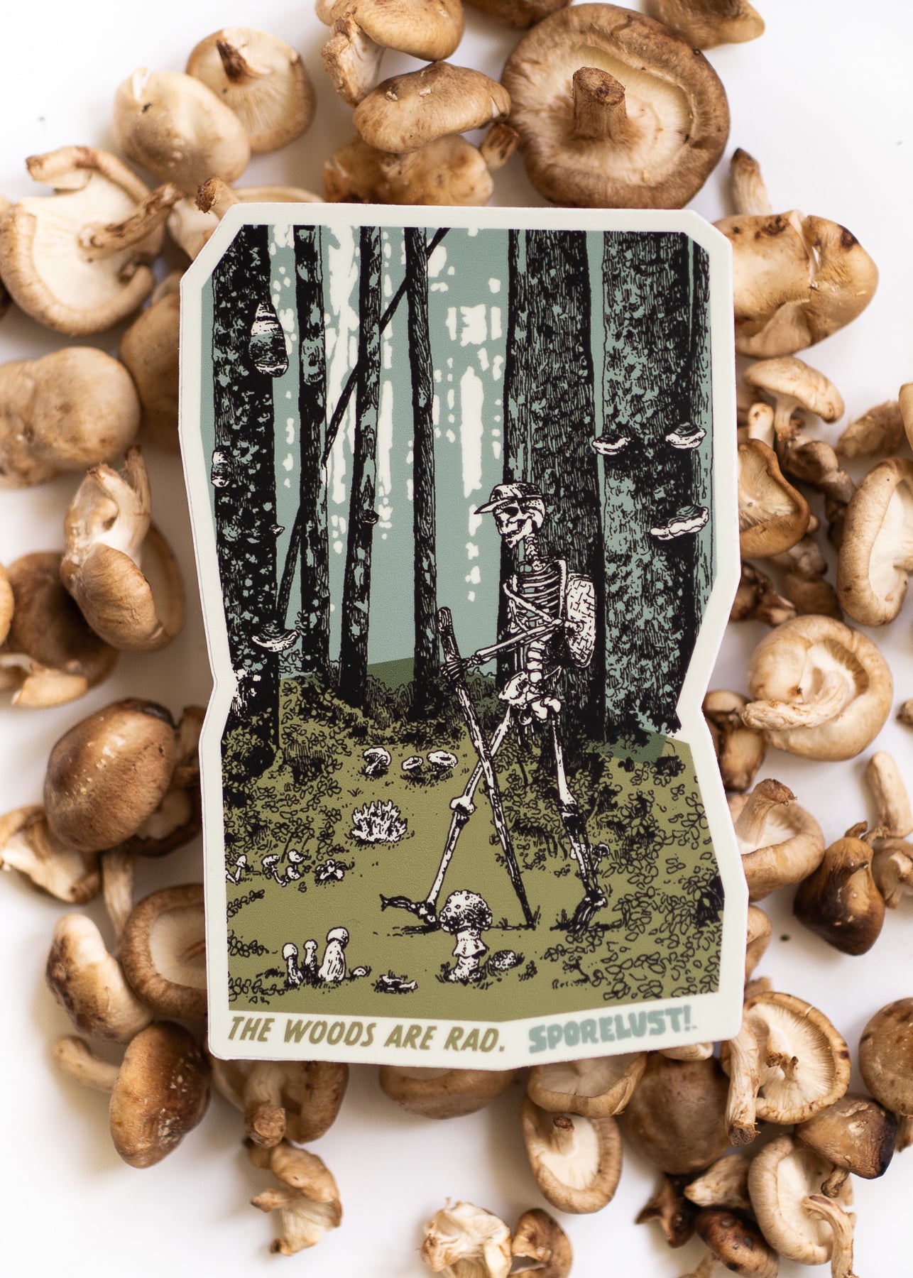 Forest Walker Skeleton Mushroom Sticker