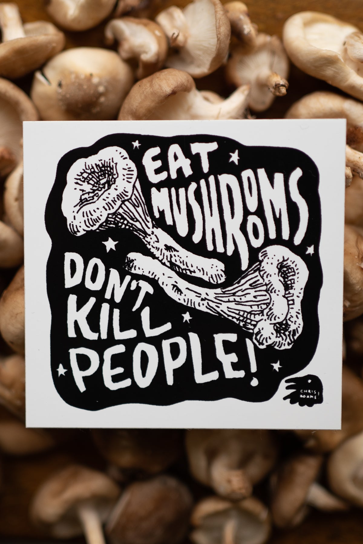 EMDKP Black and White Mushroom Sticker