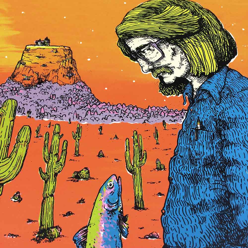 Richard Brautigan & His Trout Art Print