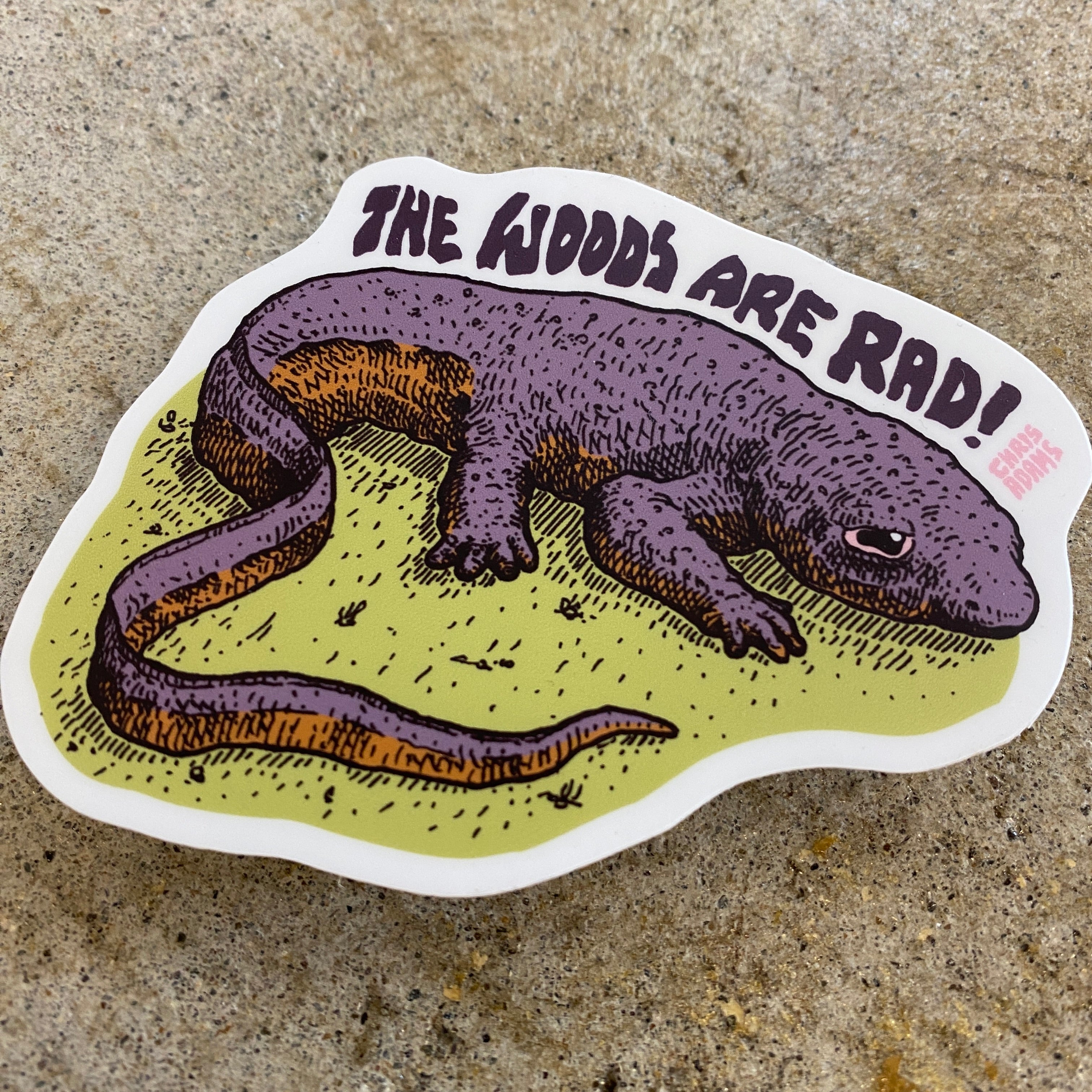The Woods Are Rad Newt Sticker