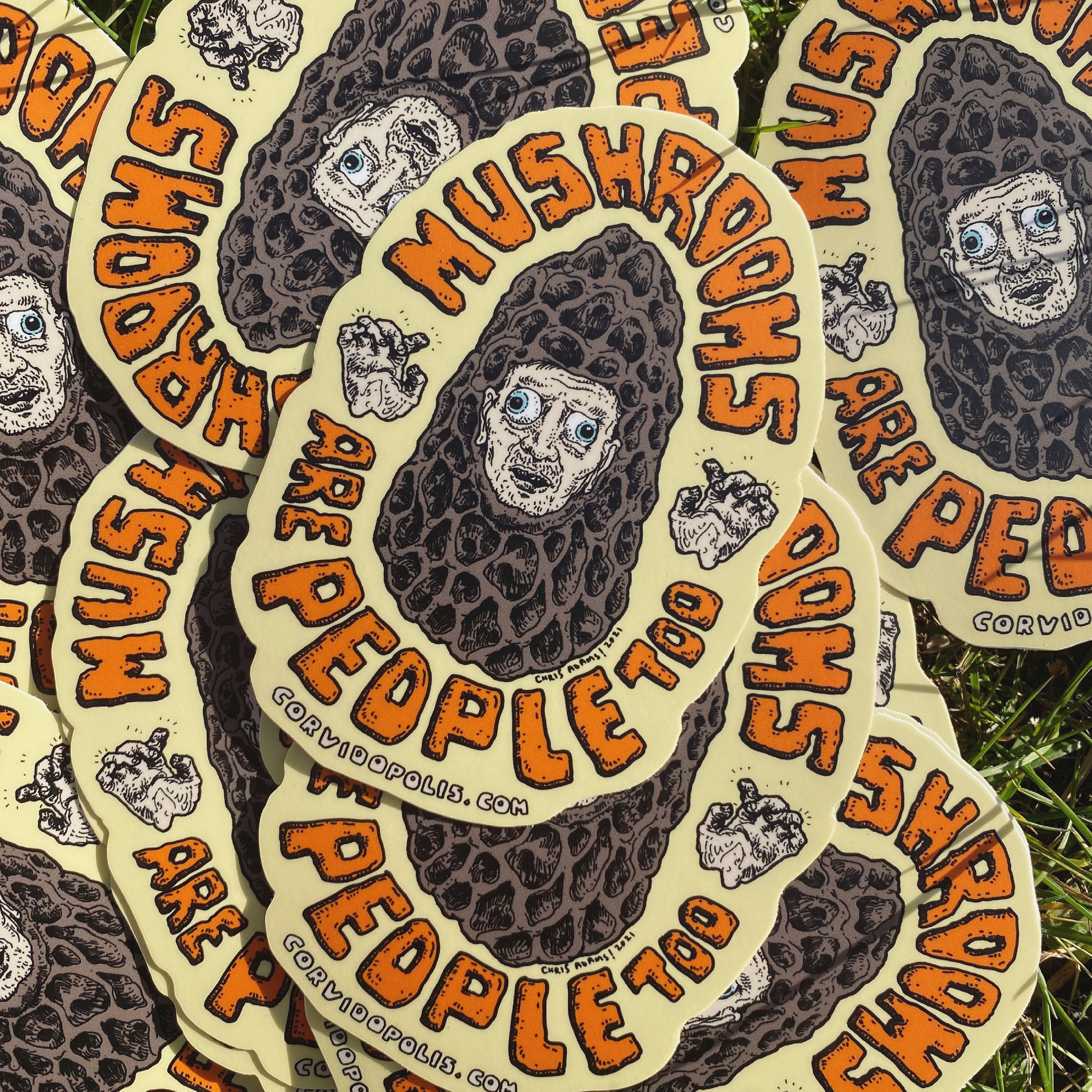 Mushrooms Are People Too Creep Sticker