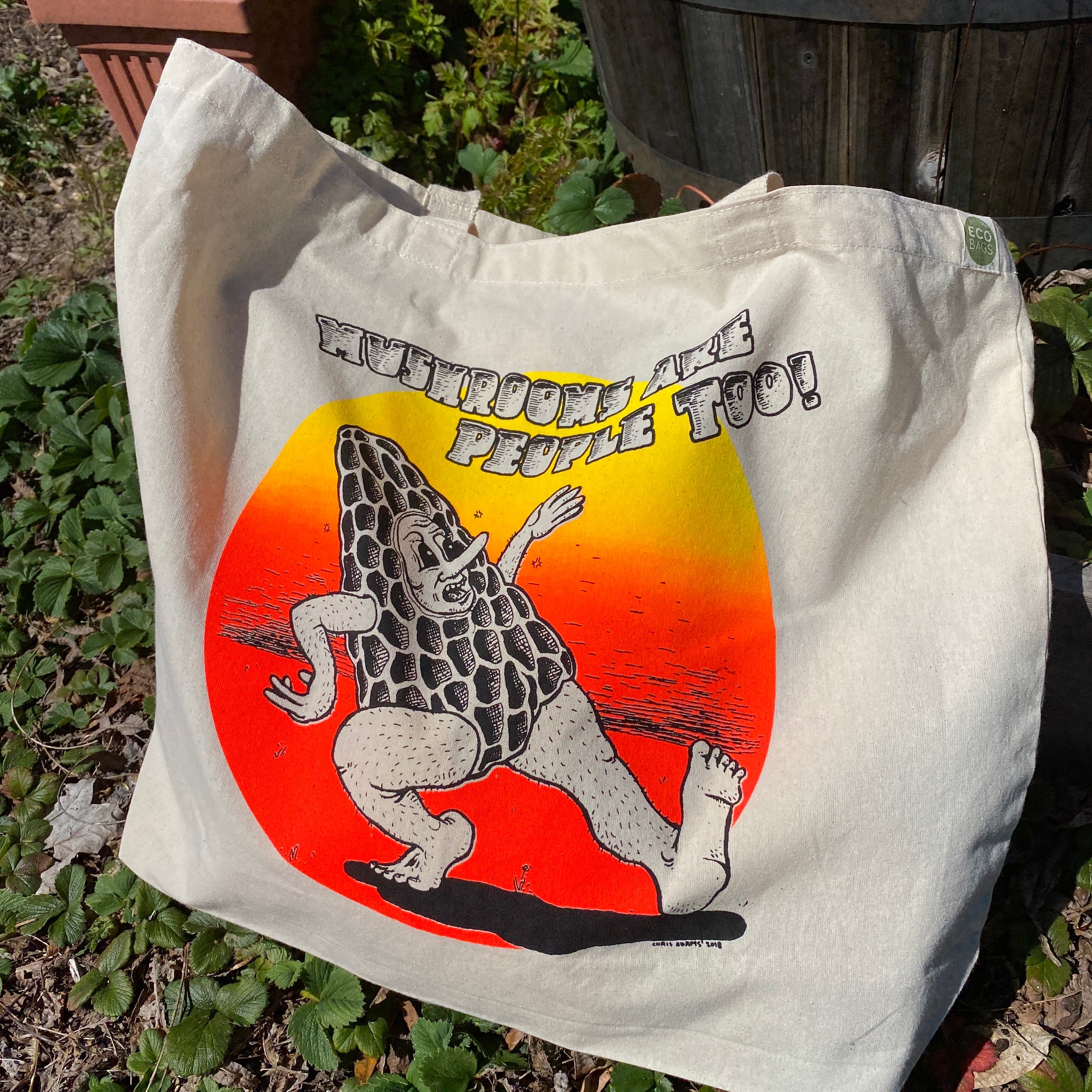 Mushrooms Are People Too  Recycled Cotton Tote