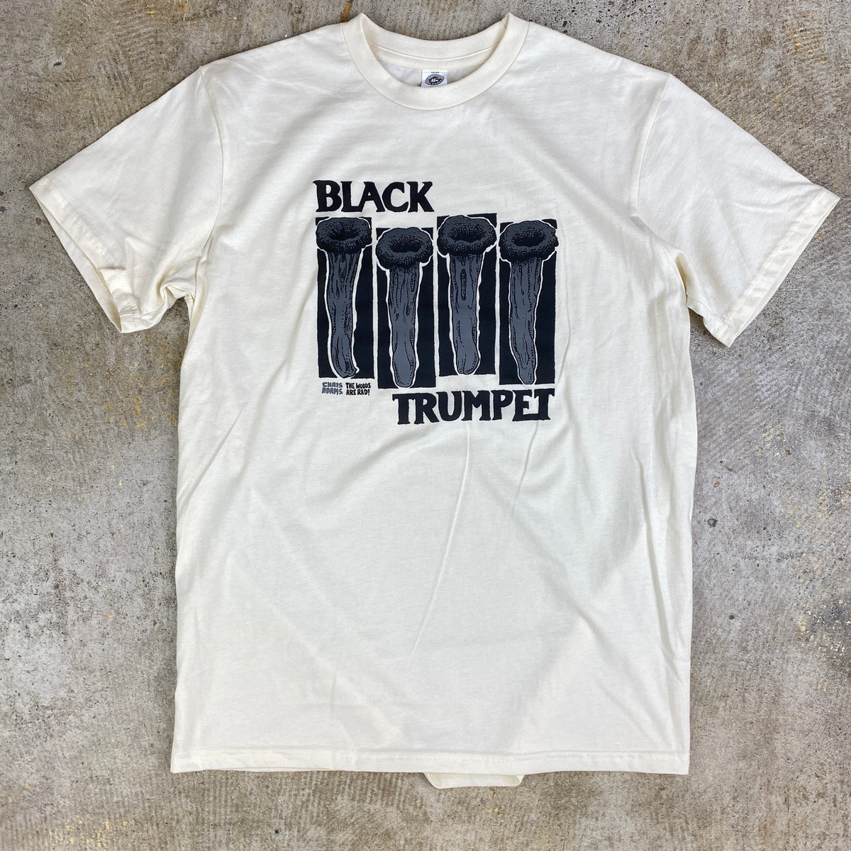 Black Trumpet Shirt, Cream Cotton US Made