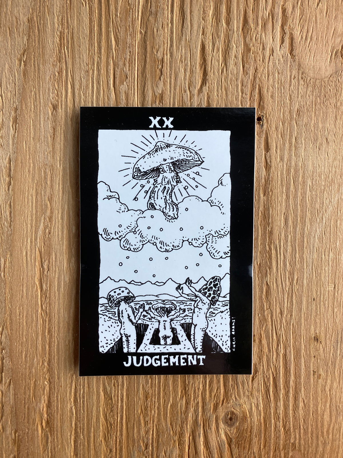 Judgment Card Psilocybe Mushroom Sticker