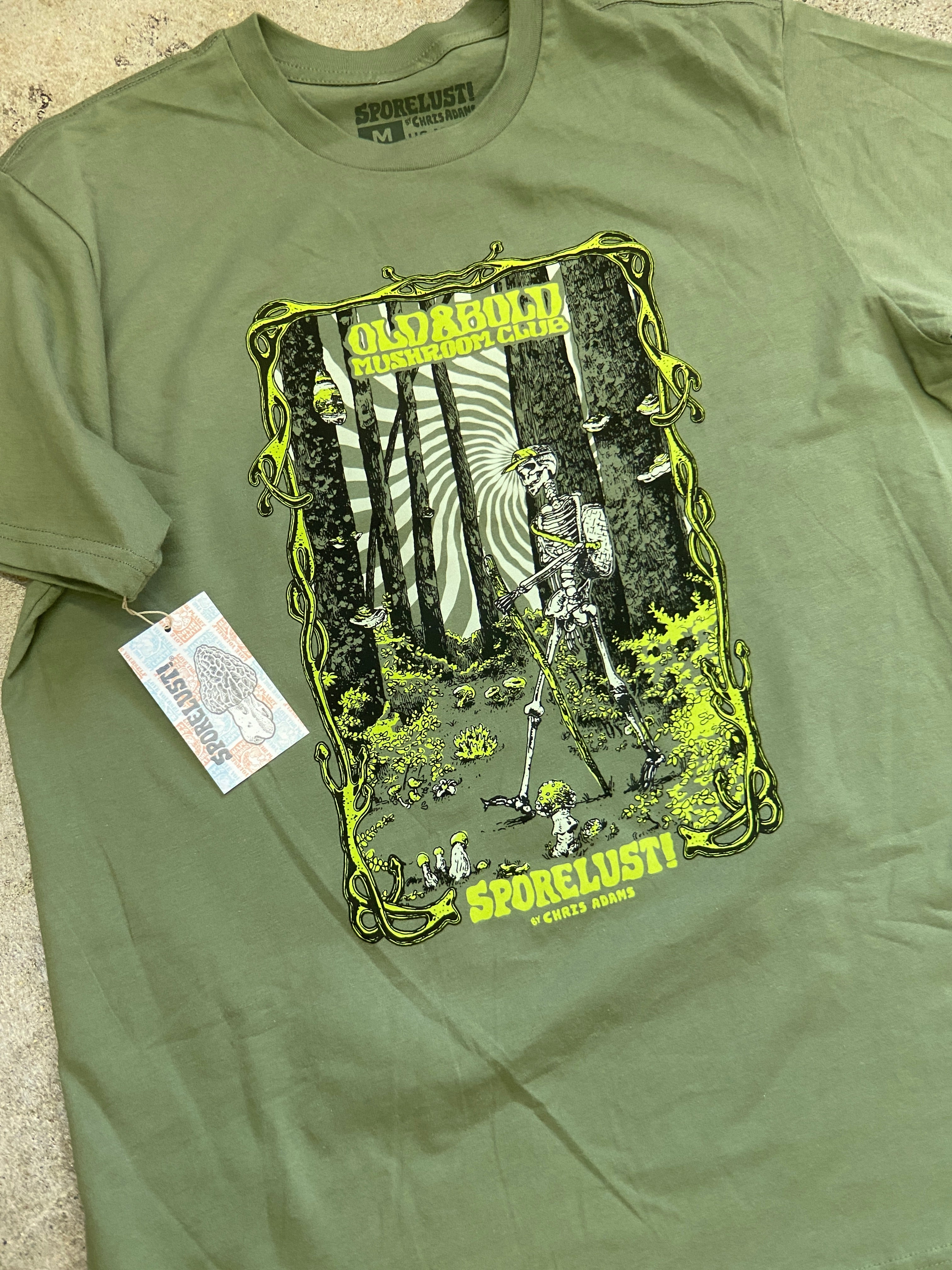 Forest Walker Skeleton Mushroom T-Shirt, Organic Cotton