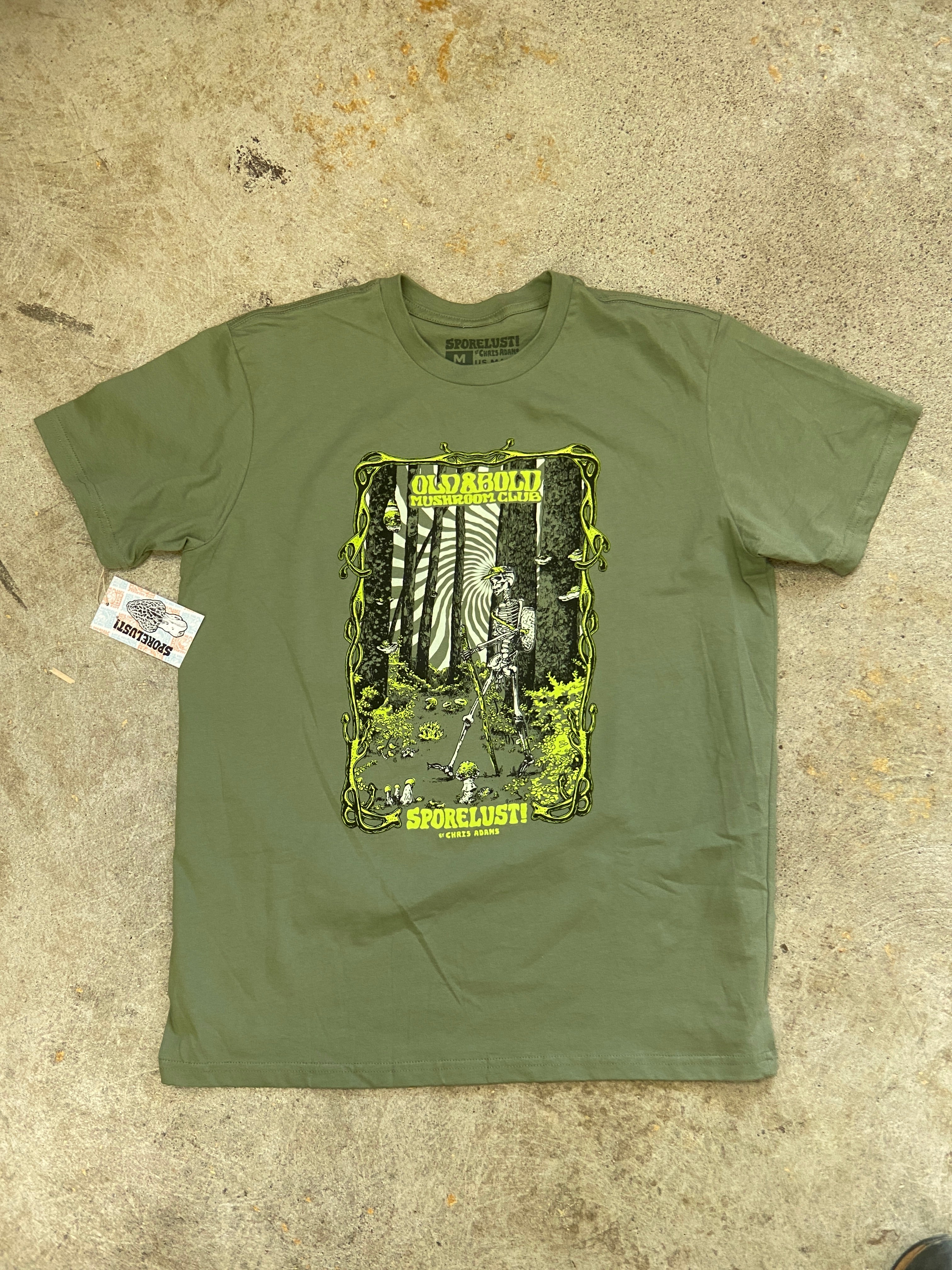 Forest Walker Skeleton Mushroom T-Shirt, Organic Cotton