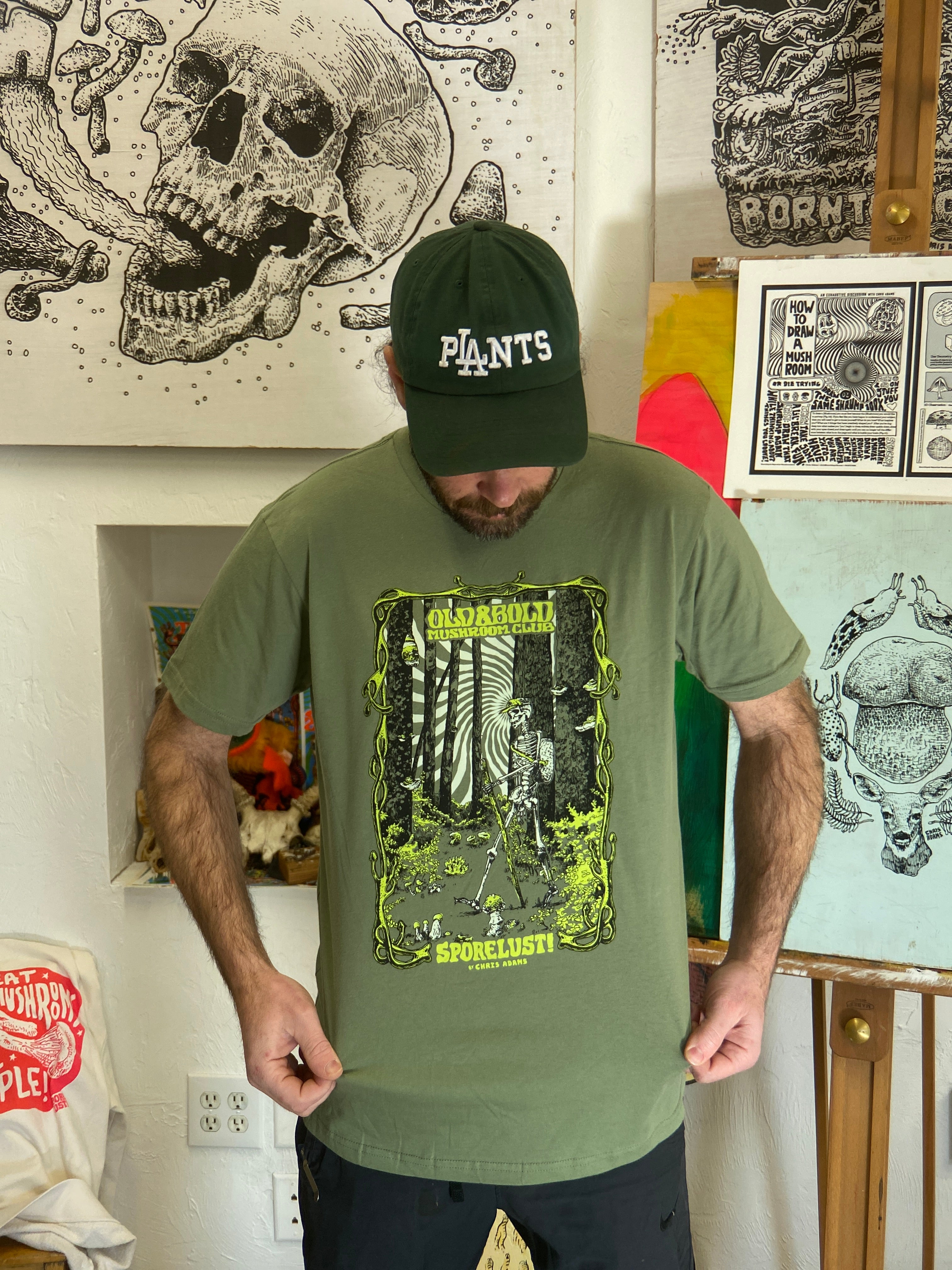 Forest Walker Skeleton Mushroom T-Shirt, Organic Cotton