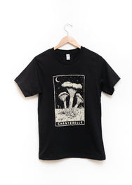 Chanterelle Mushroom Shirt, Black Cotton US Made