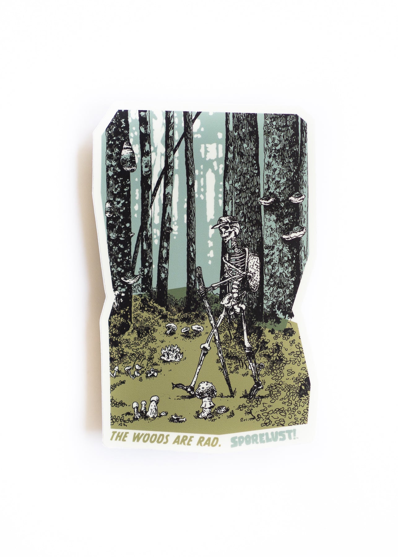 Forest Walker Skeleton Mushroom Sticker