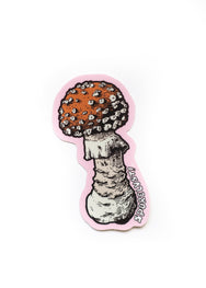 Sporelust! Die Cut Amanita Mushroom Sticker