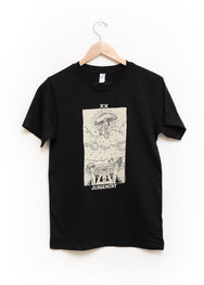 Judgment Mushroom Tarot Shirt, Black Cotton US Made