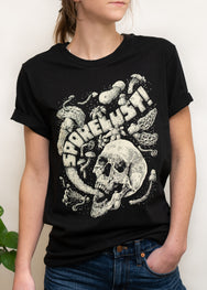 SPORELUST! Yeller Mushroom Shirt, Black Cotton US Made